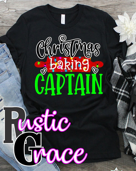 Christmas Baking Captain Transfer - Rustic Grace Heat Transfer Company