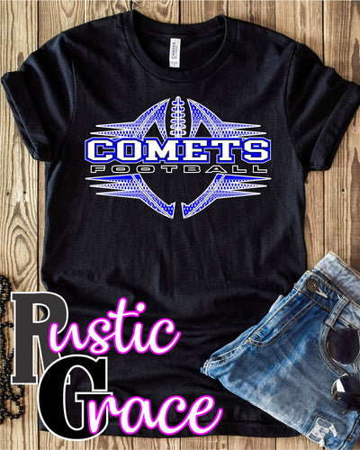Comets Football Two Tone Transfer - Rustic Grace Heat Transfer Company