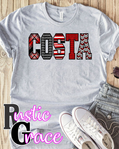 Costa Mascot Word Transfer - Rustic Grace Heat Transfer Company