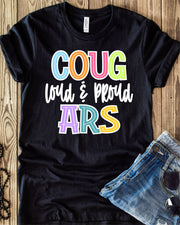 Cougars Loud and Proud Colorful Transfer - Rustic Grace Heat Transfer Company