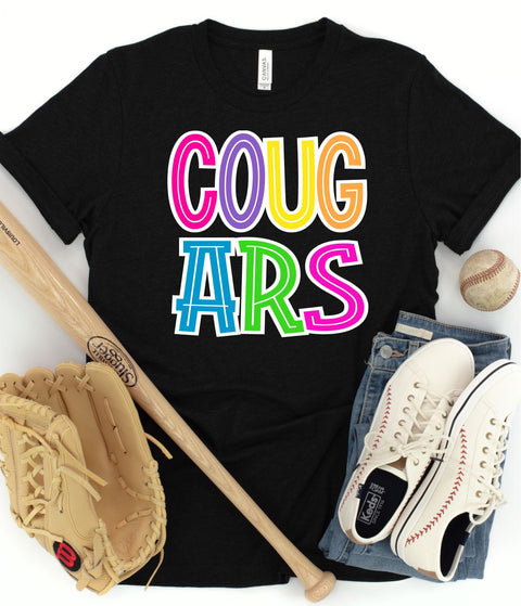Cougars Bright Letters DTF Transfer