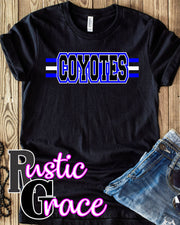 Coyotes Word Three Lines Transfer - Rustic Grace Heat Transfer Company