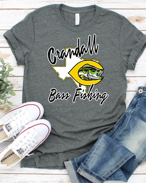 Crandall Bass Fishing Transfer - Rustic Grace Heat Transfer Company