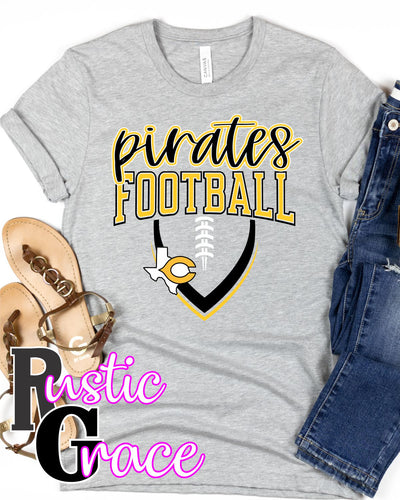 Crandall Pirates Football with Lines Transfer - Rustic Grace Heat Transfer Company