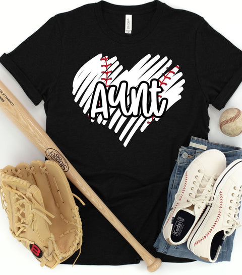 Custom Name Baseball Scribble Heart Transfer - Rustic Grace Heat Transfer Company