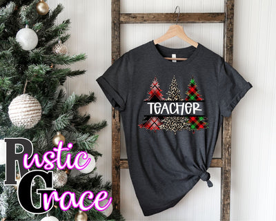 Customized Christmas Tree Split Transfer - Rustic Grace Heat Transfer Company
