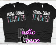 Customized Teacher Split Lettering Transfer - Rustic Grace Heat Transfer Company
