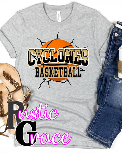 Cyclones Basketball Break Through Transfer - Rustic Grace Heat Transfer Company
