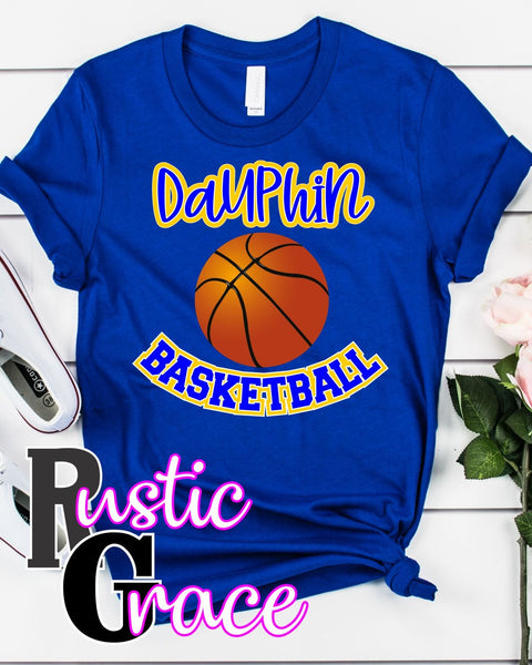 Dauphin Basketball Transfer - Rustic Grace Heat Transfer Company