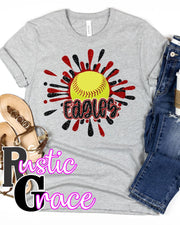 Eagles Softball Splatter Transfer - Rustic Grace Heat Transfer Company