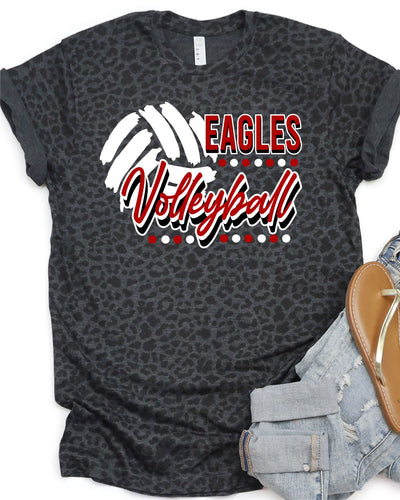 Eagles Volleyball with Dots Transfer - Rustic Grace Heat Transfer Company