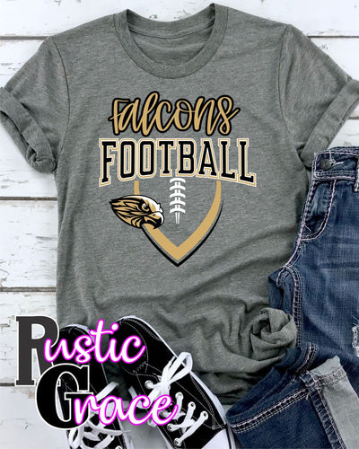 Falcons Football with Outline Transfer - Rustic Grace Heat Transfer Company
