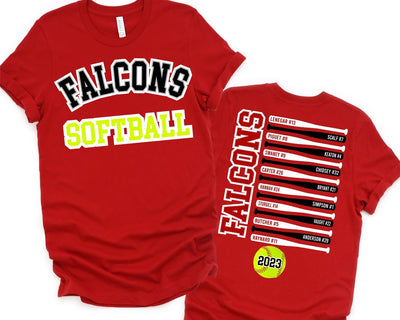 Falcons Softball Bats Custom Transfer - Rustic Grace Heat Transfer Company