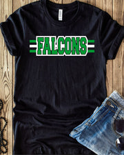 Falcons Word with Lines Transfer - Rustic Grace Heat Transfer Company