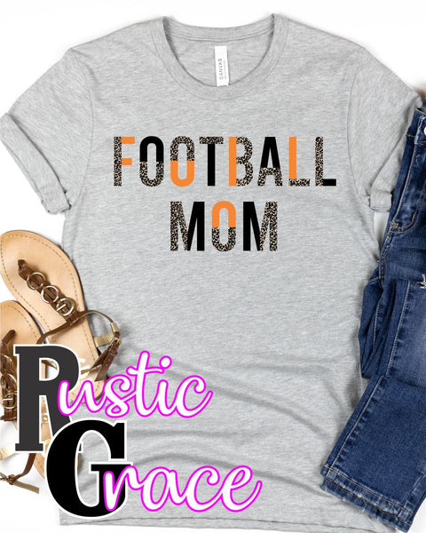 Football Mom Split Lettering Transfer - Rustic Grace Heat Transfer Company