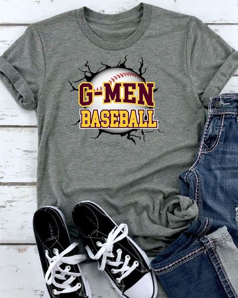 G-Men Baseball Break Through Transfer - Rustic Grace Heat Transfer Company