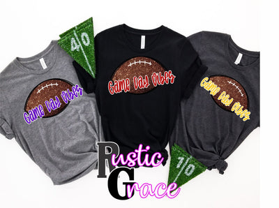 Game Day Vibes Football Transfer - Rustic Grace Heat Transfer Company