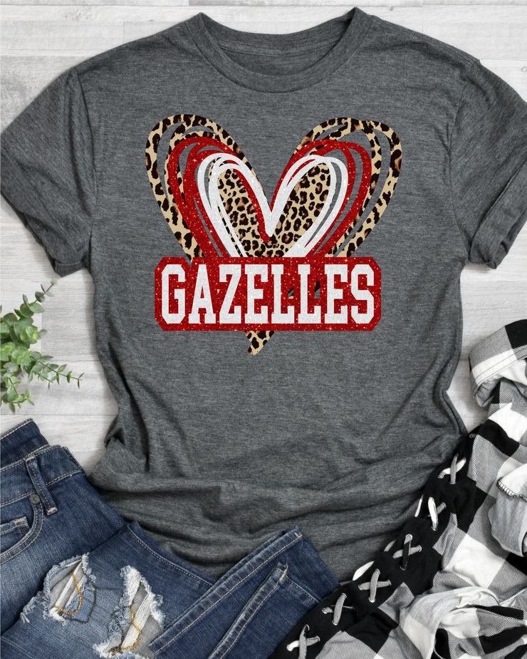 Gazelles Triple Heart Transfer - Rustic Grace Heat Transfer Company