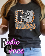 Go Bulldogs Splatter Transfer - Rustic Grace Heat Transfer Company