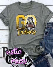 Go Indians Football Transfer - Rustic Grace Heat Transfer Company