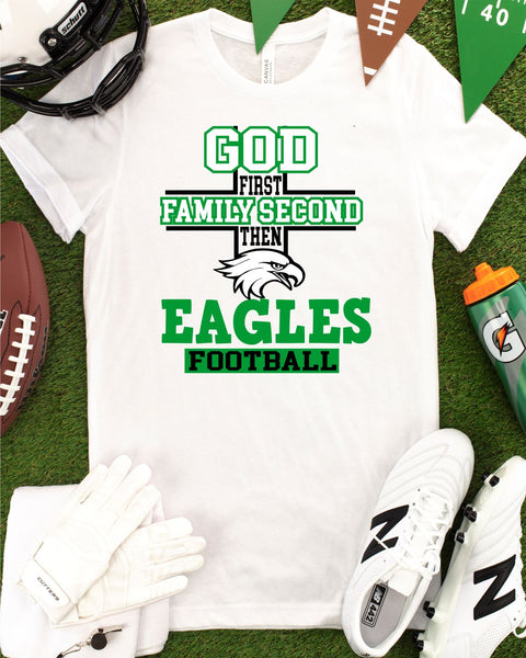 God First Family Second Eagles Transfer - Rustic Grace Heat Transfer Company