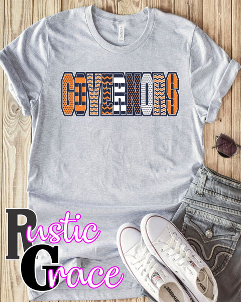 Governors Mascot Word Transfer - Rustic Grace Heat Transfer Company