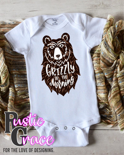 Grizzly in the morning Transfer - Rustic Grace Heat Transfer Company