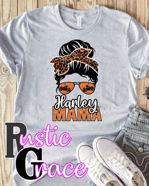 Harley Mama Messy Bun Transfer - Rustic Grace Heat Transfer Company