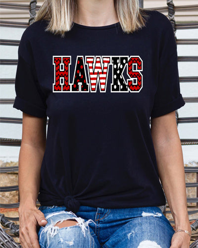 Hawks Mascot Word Transfer - Rustic Grace Heat Transfer Company