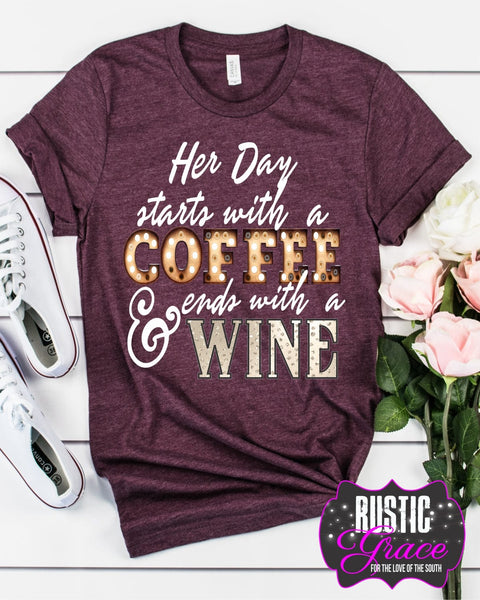 Her Day starts with a Coffee Transfer - Rustic Grace Heat Transfer Company