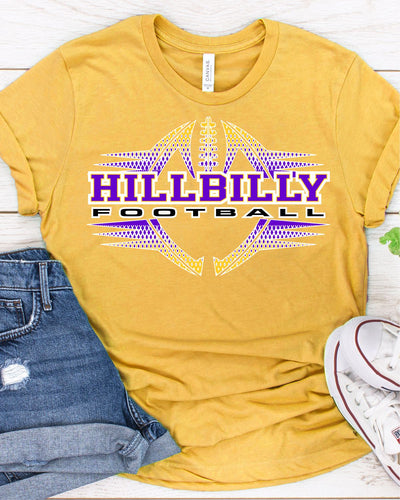 Hillbilly Football Halftone Transfer - Rustic Grace Heat Transfer Company