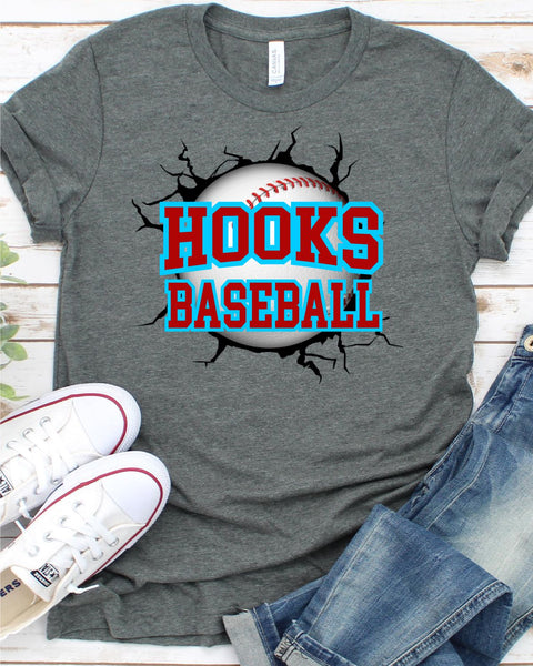 Hooks Baseball Break Through Transfer - Rustic Grace Heat Transfer Company