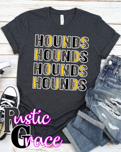 Hounds Repeating Split Lettering Transfer - Rustic Grace Heat Transfer Company