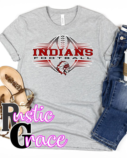 Indians Football Halftone Transfer - Rustic Grace Heat Transfer Company