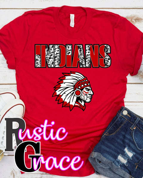 Indians Mascot Transfer - Rustic Grace Heat Transfer Company