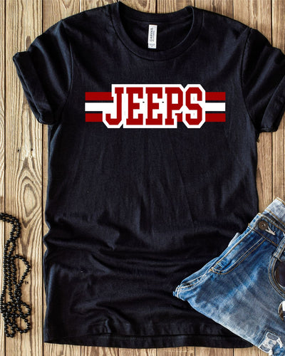Jeeps Word with Lines Transfer - Rustic Grace Heat Transfer Company