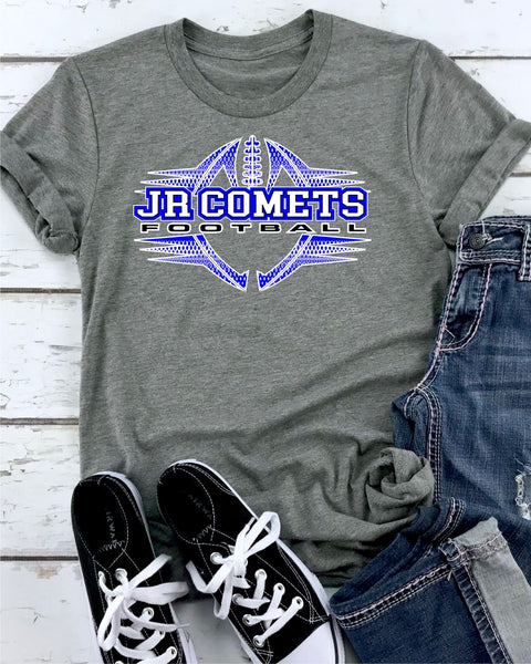 JR Comets Football Two Tone Transfer - Rustic Grace Heat Transfer Company