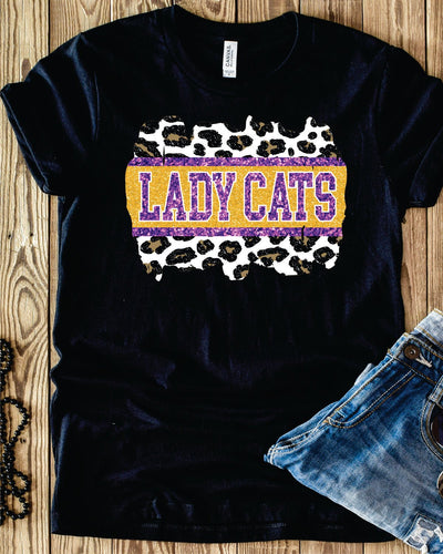 Lady Cats Leopard Glitter Swash Transfer - Rustic Grace Heat Transfer Company
