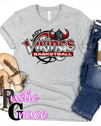 Lady Vikings Basketball Transfer - Rustic Grace Heat Transfer Company