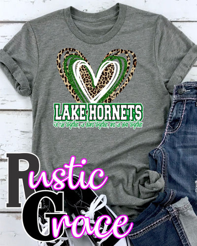 Lake Hornets Triple Heart Transfer - Rustic Grace Heat Transfer Company