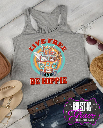 Live Free and Be Hippie Transfer - Rustic Grace Heat Transfer Company