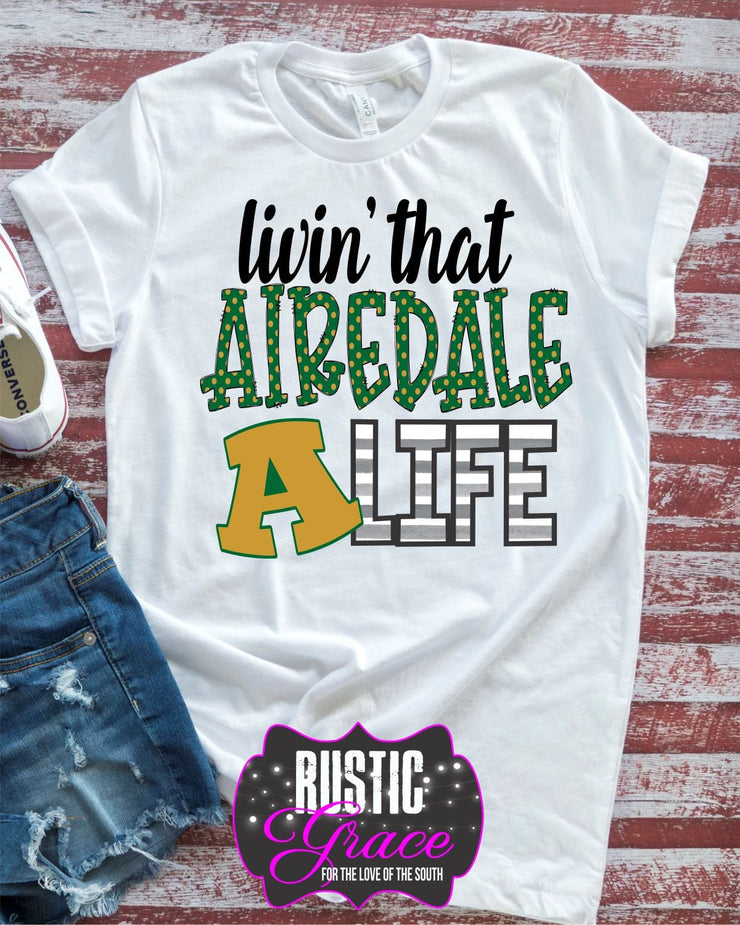Livin' that Airedale Life Transfer - Rustic Grace Heat Transfer Company