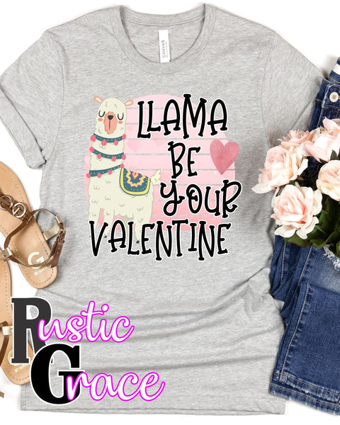 Llama Be Your Valentine Transfer - Rustic Grace Heat Transfer Company