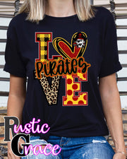 Love Pirates with Logo Leopard V Transfer - Rustic Grace Heat Transfer Company