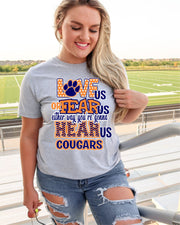 Love Us Fear Us Hear Us Cougars DTF Transfer