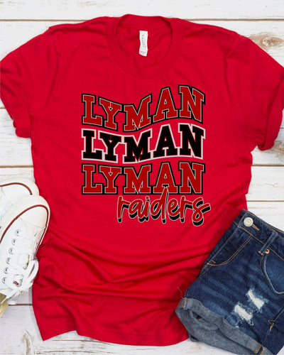 Lyman Raiders Swerve Words DTF Transfer