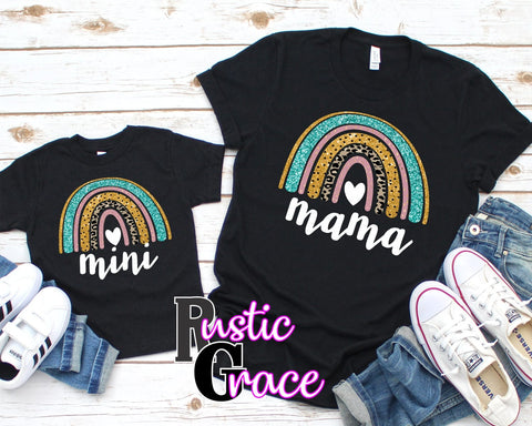 Mama and Mini Rainbow Transfers - Rustic Grace Heat Transfer Company