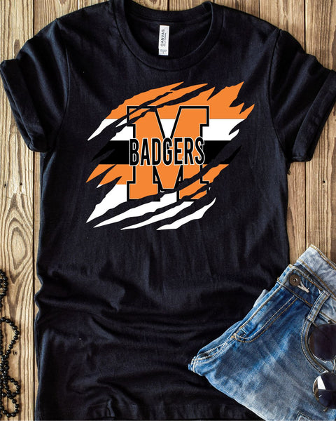 M Badgers Swash Claw Mark DTF Transfer