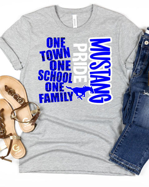 One Town One School Mustang Pride DTF Transfer