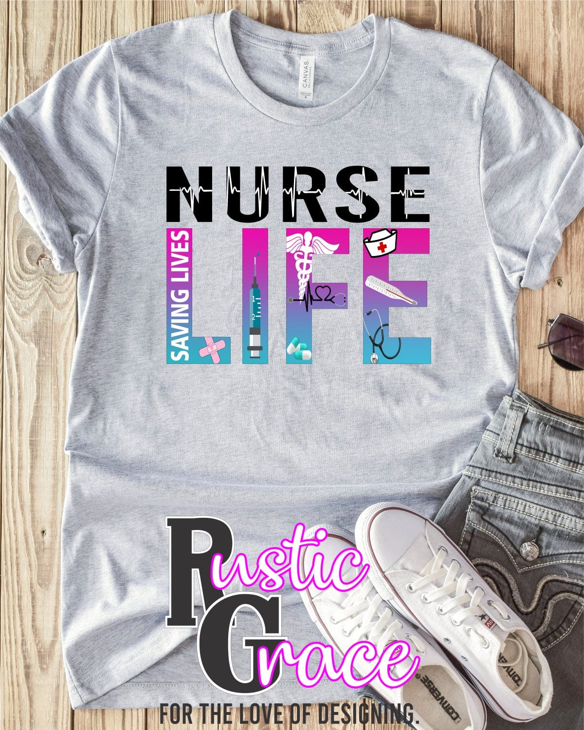 Nurse Life DTF Transfer for T-shirts, Hoodies, Heat Transfer, Ready fo –  Donkey Craft Vinyl